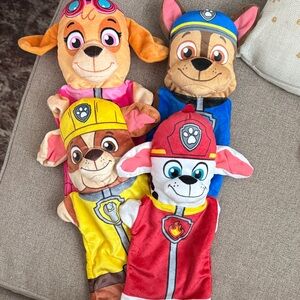 Paw Patrol Hand Puppets Set -Marshall, Chase, Sky and Rubble